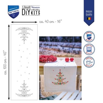Tafelloper Kerstboom met Versiering