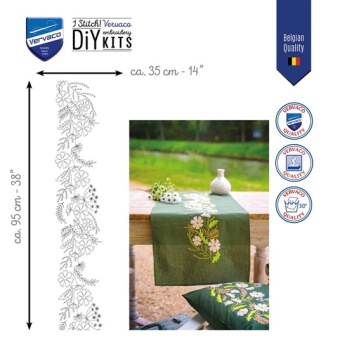 Tafelloper Witte Bloemen