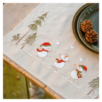 Borduurpakket Vervaco Placemat 'Sneeuwmannetjes' PN-0223168