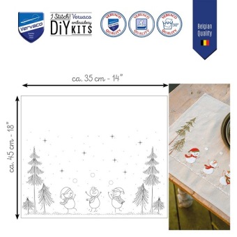 Borduurpakket Placemat Sneeuwmannetjes