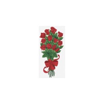 Voorbedrukt borduurpakket Needleart World Bouquet of Red Roses NW-NC340.003