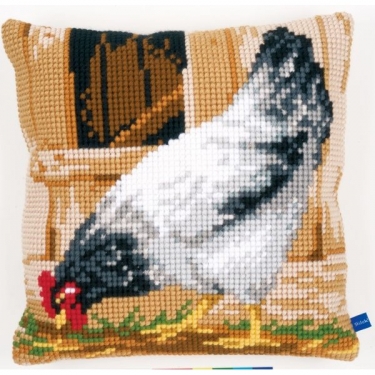 Coussin Poule Grise