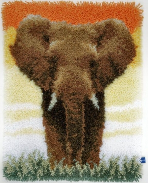 Tapis Eléphant sur Savanne