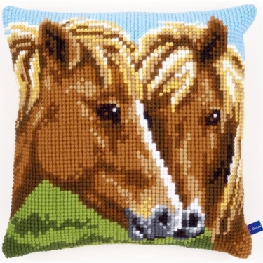 Coussin Chevaux Brun