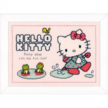 Borduurpakket Hello Kitty in de regen