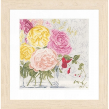Kit de Broderie Bouquet Pastel en Vase