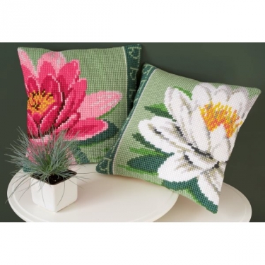 Coussin Fleur lotus blanc