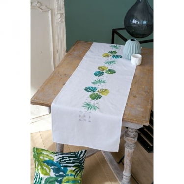 Chemin de table Feuilles Vertes