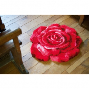 Tapis Noué Rose Rouge