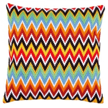 Coussin point lancé Bargello Zigzag II