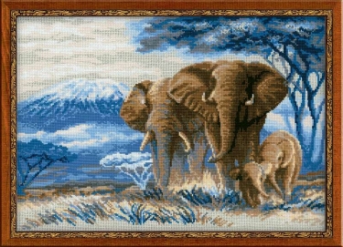 Kit de broderie Eléphant dans la Savane
