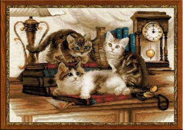 Kit de broderie Chats d'amis