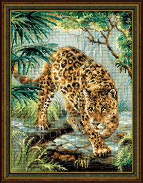 Kit de broderie Jaguar dans la jungle