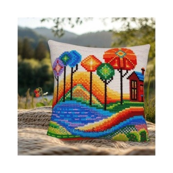 Kruissteekkussen Blue Lake