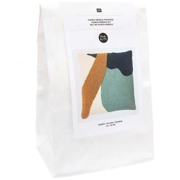 Punch Needle Kussen Mustard/Green
