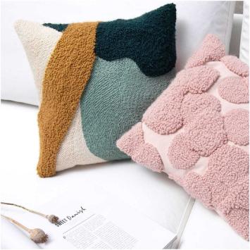 Punch Needle Kussen Mustard/Green