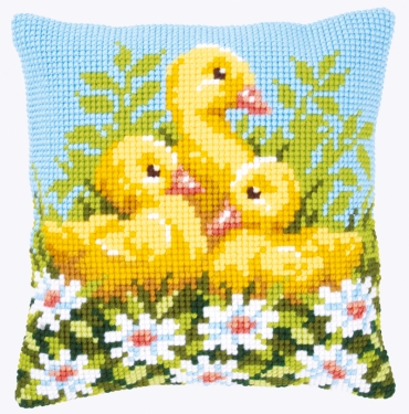 Coussin Les canetons avec Marguerites