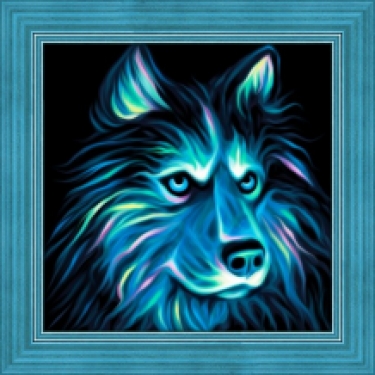 Diamond Painting Neon Husky