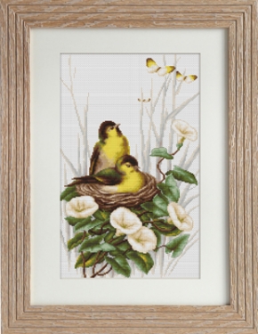 Kit de broderie Oiseaux dans le Nid II