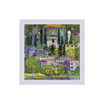 Borduurpakket Riolis 'Landscape with Cypresses after G. Klimt’s Painting' ri-2338