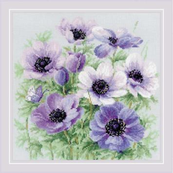 Borduurpakkket Riolis Purple Anemones ri-2176