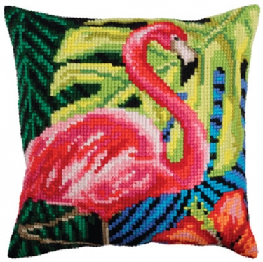 Coussin Flamant Rose