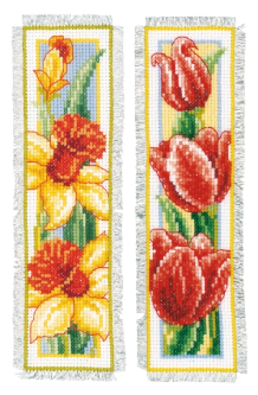 Marque-page Tulipes et jonquilles  ( 2 p.)