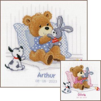 Kit de broderie Ours, Lapin et Chien