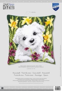 Coussin  Westy dans les Jonquilles