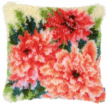 Coussin Dahlias Roses