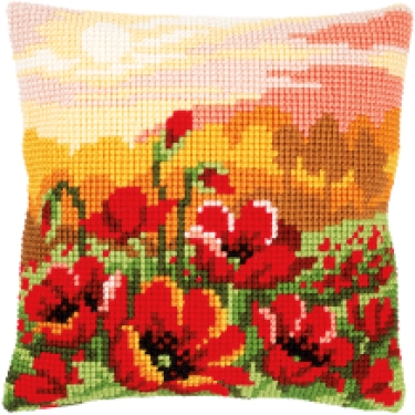 Coussin Champs de Coquelicots