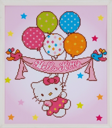 Diamond Painting Hello Kitty met Ballonnen