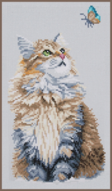 Diamond Painting Poes met Vlinder