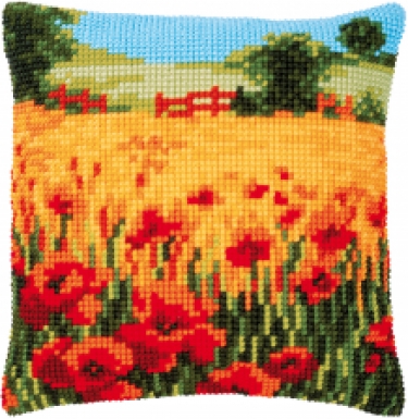 Coussin Paysage Coquelicots