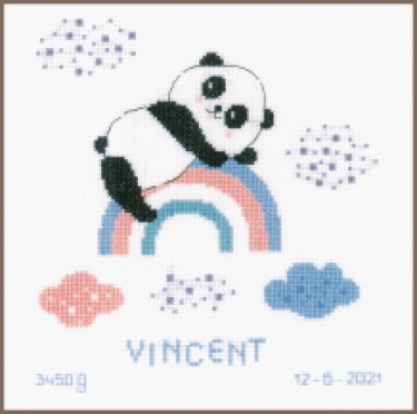 Kit de broderie Panda + Arc en Ciel