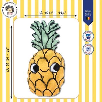 Kruissteekvormkussen Ananas