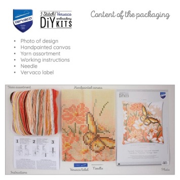 Kruissteek kussen Vlinder Tussen Bloemen III