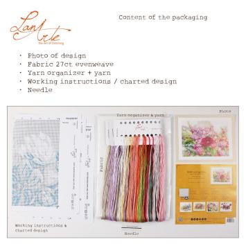 borduurpakket Lanarte telpakket kit Bright Florals PN-0205167