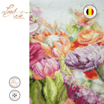 borduurpakket Lanarte telpakket kit Bright Florals PN-0205167