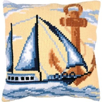 Kruissteekkussen Vervaco 'Zeilboot' PN-0205429