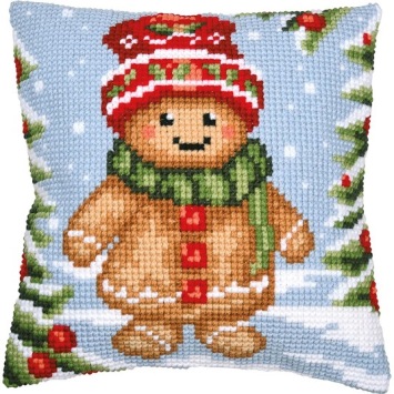Kruissteekkussen Vervaco Gingerbread Guy PN-0214122