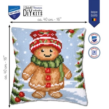 Kruissteekkussen Gingerbread Guy