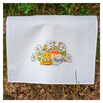 Borduurpakket Vervaco Handdoek Happy Bee PN-0215594