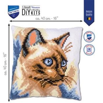 Kruissteek kussen Siamese Cat