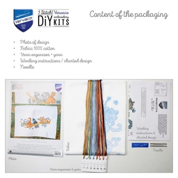 Borduurpakket Handdoek Spelende Poesjes