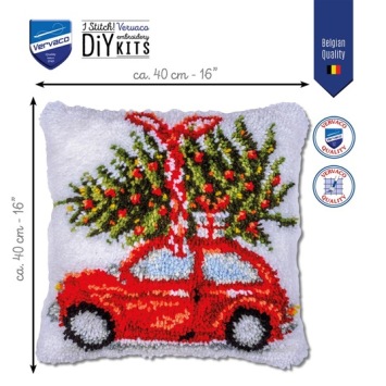 Knoopkussen Kerstauto