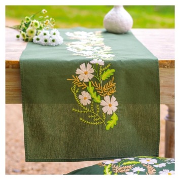 Tafelloper Vervaco Witte Bloemen PN-0222584