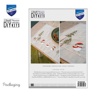 Borduurpakket Placemat Sneeuwmannetjes