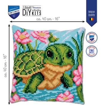 Kruissteek kussen Schildpadje