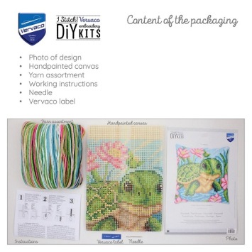 Kruissteek kussen Schildpadje